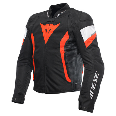 Dainese Avro 5 Tex Jacket - Black/Fluro Red/White