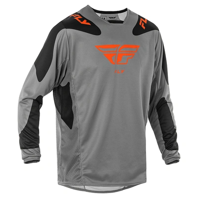 Fly Racing 2025 Kinetic Sym MX Jersey - Grey/Orange/Black