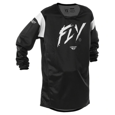 Fly Racing 2025 Youth Kinetic MX Jersey - Black/White
