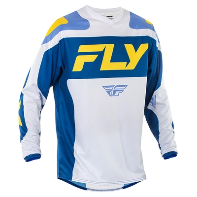 Fly Racing 2025 F-16 MX Jersey - White/Dark Blue/Yellow