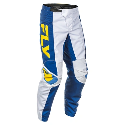 Fly Racing 2025 F-16 MX Pants - White/Dark Blue/Yellow