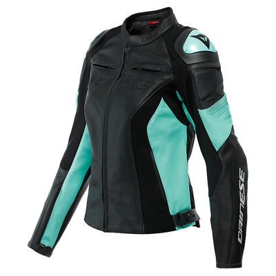 Dainese Ladies Racing 4 Leather Jacket - Black/Aqua Green
