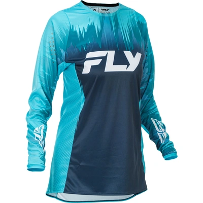 Fly Racing 2026 Womens Lite MX Jersey - Aqua/Navy/White