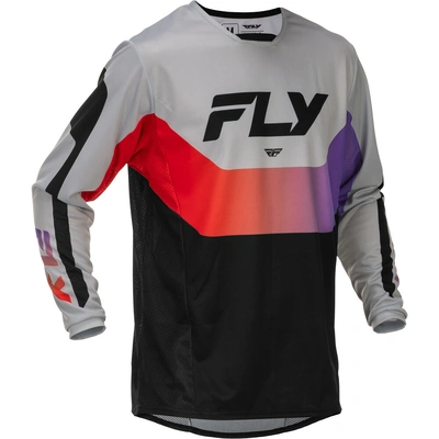 Fly Racing 2026 Kinetic MX Jersey - Grey/Red/Purple/Black