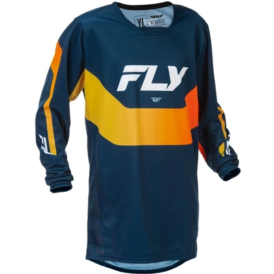Fly Racing 2026 Youth Kinetic MX Jersey - Navy/Orange