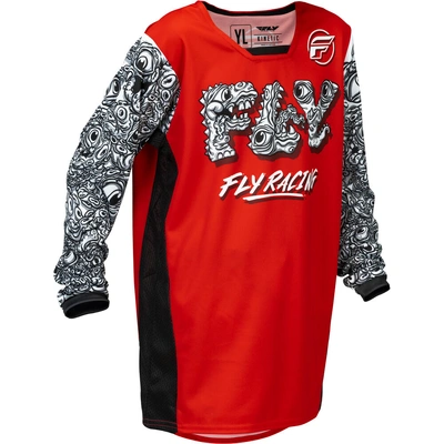 Fly Racing 2026 Youth Kinetic MX Jersey - Red/White/Black
