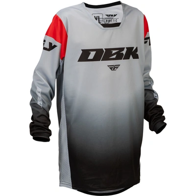 Fly Racing 2026 Youth Kinetic SE DBK MX Jersey - Grey/Black/Red