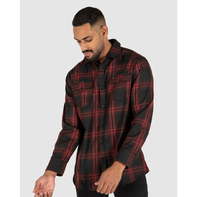 Unit Mens Newtown Flannel Shirt - Red