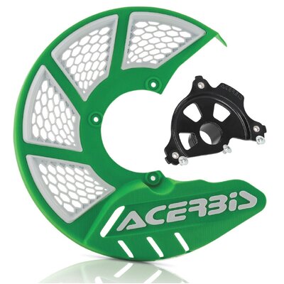 ACERBIS X-BRAKE 2.0 DISC COVER & BLK MOUNT GREEN WHITE KAWASAKI KXF 250 21-24 450 19-24