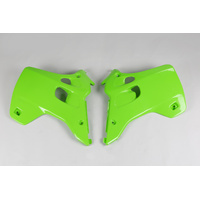 UFO Radiator Shrouds - Kawasaki - KX125/KX250 1992-1993 - Green