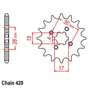 Front Sprocket - Steel  16T 420P D/D