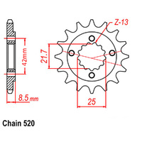 Front Sprocket - Steel 16T 520P D/D