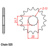 Front Sprocket - Steel 14T 525P