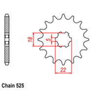 Front Sprocket - Steel 15T 525P