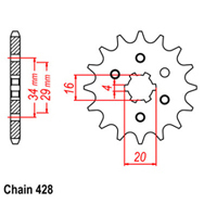 Front Sprocket - Steel 14T 428P D/D