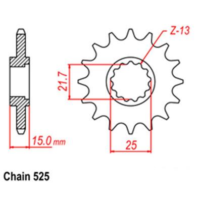 Front Sprocket - Steel  15T 525P