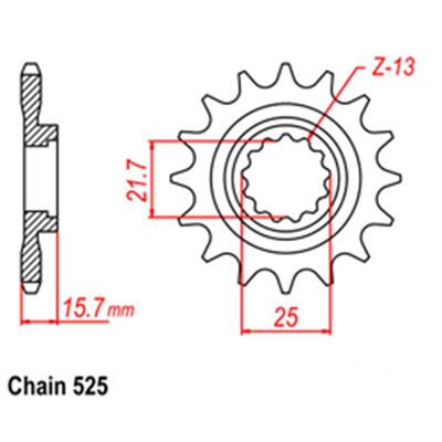 Front Sprocket - Steel  15T 525P