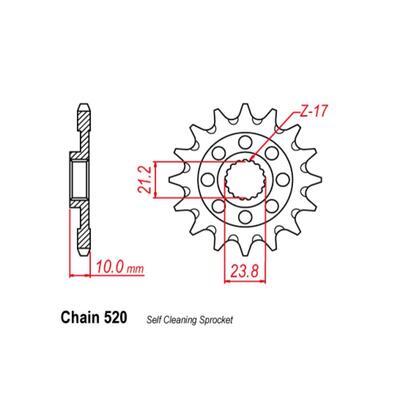Front Sprocket - Steel  14T 520P