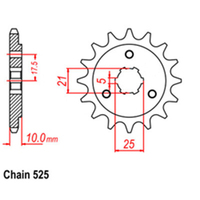 Front Sprocket - Steel 15T 525P