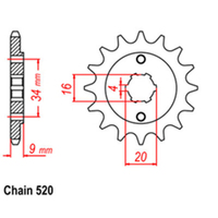 Front Sprocket - Steel 13T 520P