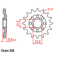 Front Sprocket - Steel 13T 520P