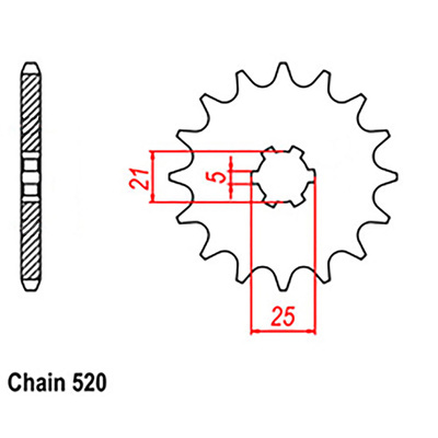 Front Sprocket - Steel  11T 520P (Not Drilled)