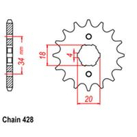 RK Front Sprocket - Steel - 428P - 15T