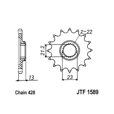 Front Sprocket - Steel  16T 428P