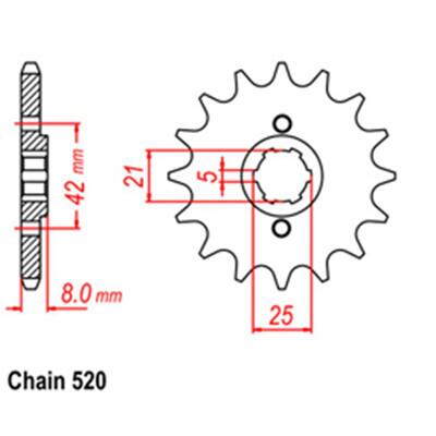 Front Sprocket - Steel  13T 520P