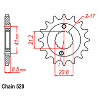 Front Sprocket - Steel 15T 520P