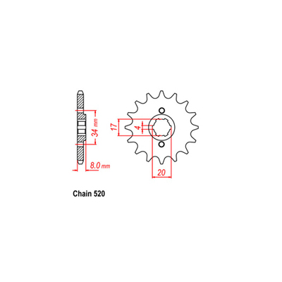 Front Sprocket - Steel 13T 520P