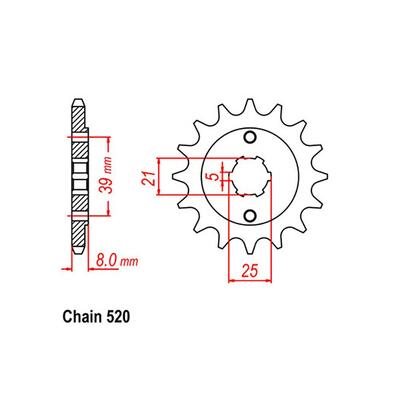 Front Sprocket - Steel  14T 520P