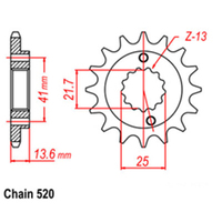 Front Sprocket - Steel 15T 520P