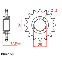 Front Sprocket - Steel 15T 530P