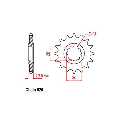 Front Sprocket - Steel  14T 520P
