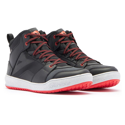 Dainese Suburb D-Waterproof Riding Shoes - Black/White/Red Lava
