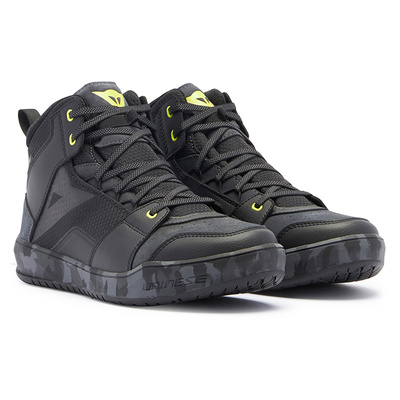 Dainese Suburb D-Waterproof Riding Shoes - Black/Camo/Acid Yellow