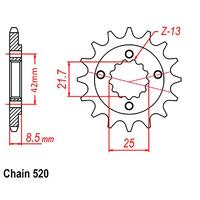 Front Sprocket - Honda-Kawasaki - 520 - Steel - 14T