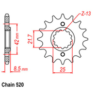 Front Sprocket - Steel 14T 520P