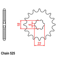 Front Sprocket - Steel 14T 525P