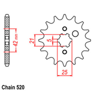 Front Sprocket - Steel 17T 520P