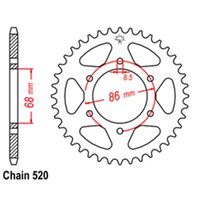 Rear Sprocket - Steel 37T 520P