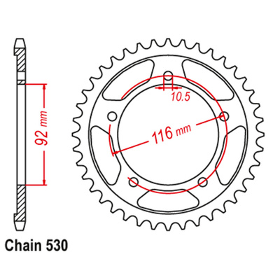 Rear Sprocket - Steel 42T #530