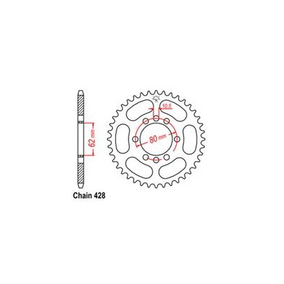 Rear Sprocket - Yamaha - 428 - Steel - 49T
