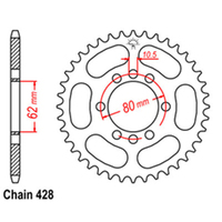 Rear Sprocket - Steel 54T 428P