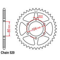 Rear Sprocket - Steel 43T 520P