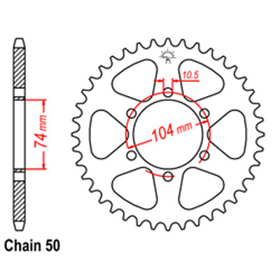 Rear Sprocket - Steel 42T 530P