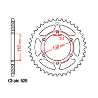 Rear Sprocket - Steel 41T 520P