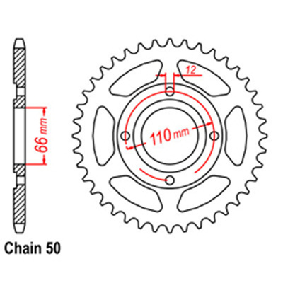 Rear Sprocket - Steel 38T 530P