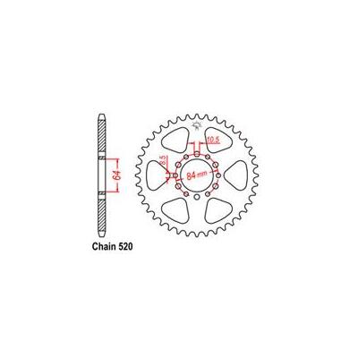 Rear Sprocket - Steel 39T 520P D/D